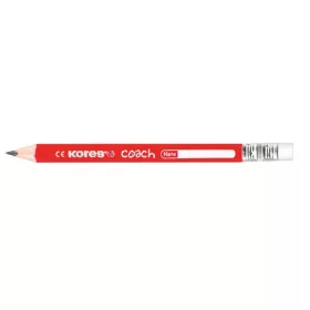   Grafitceruza radírral, HB, háromszögletű, jumbo, KORES "Coach"