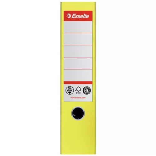 Iratrendező, 75 mm, A4, Co2-semleges, élvédő sínnel, ESSELTE "No.1", sárga