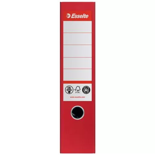 Iratrendező, 75 mm, A4, Co2-semleges, élvédő sínnel, ESSELTE "No.1", piros