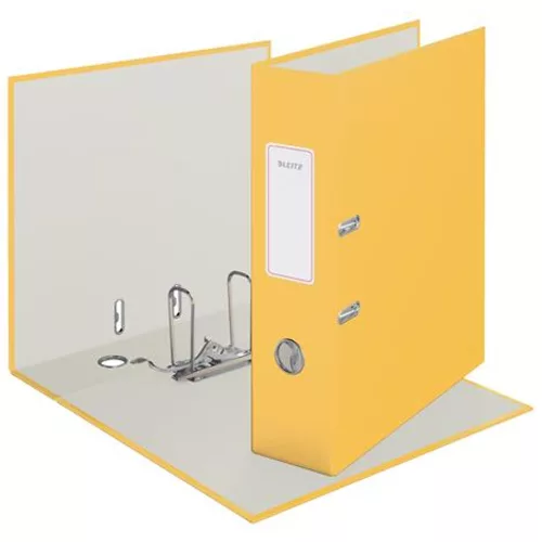 Iratrendező, 80 mm, A4, karton, 180°, LEITZ "Cosy Soft Touch", melegsárga