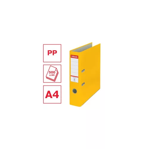 Iratrendező, 75 mm, A4, PP/karton, élvédő sínnel, ESSELTE "Economy", sárga