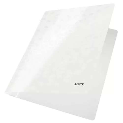 Gyorsfűző, laminált karton, A4, LEITZ "Wow", fehér
