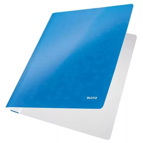 Gyorsfűző, laminált karton, A4, LEITZ "Wow", kék