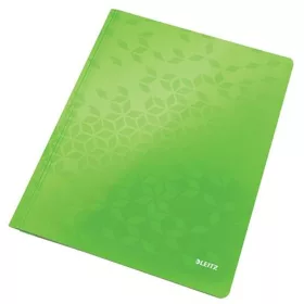   Gyorsfűző, laminált karton, A4, LEITZ "Wow", zöld
