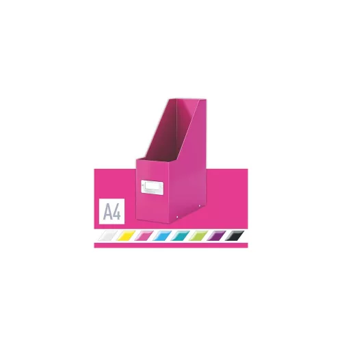 Iratpapucs, PP/karton, 95 mm, LEITZ "Click&Store", rózsaszín