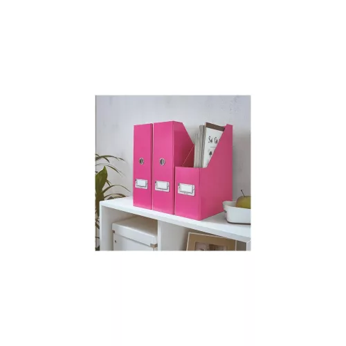 Iratpapucs, PP/karton, 95 mm, LEITZ "Click&Store", rózsaszín