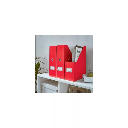 Iratpapucs, PP/karton, 95 mm, LEITZ "Click&Store", piros