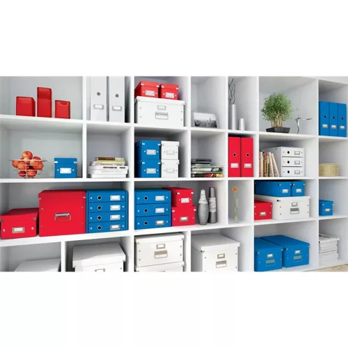Iratpapucs, PP/karton, 95 mm, LEITZ "Click&Store", piros