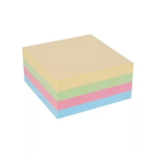 Öntapadó jegyzettömb, 75x75 mm, 400 lap, VICTORIA OFFICE, pasztell