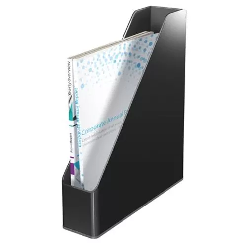 Iratpapucs, műanyag, 73 mm, kettős színhatású, LEITZ "Duo", fekete