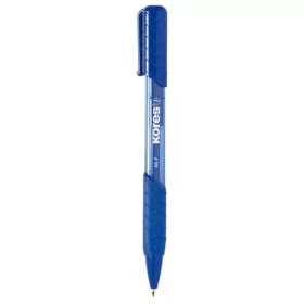   Golyóstoll, 0,7 mm, nyomógombos, háromszögletű, KORES "K6-F", kék