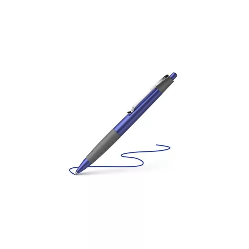 Golyóstoll, 0,5 mm, nyomógombos, SCHNEIDER "Loox", kék