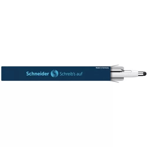 Golyóstoll, 0,7 mm, nyomógombos, érintőképernyőhöz, fehér-ezüst tolltest, SCHNEIDER "Epsilon To