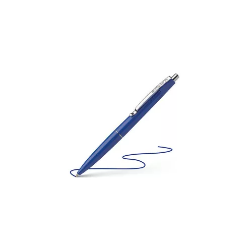 Golyóstoll, 0,5 mm, nyomógombos, SCHNEIDER "Office", kék