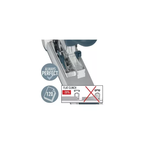 Tűzőgép, nagyteljesítményű, 23/15 XL, 120 lap, lapos tűzés, LEITZ "5553", ezüst