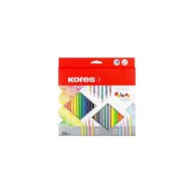   Színes ceruza készlet, háromszögletű, KORES "Kolores Style", 26 különböző szín