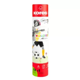 Színes ceruza készlet, háromszögletű, 1 grafittal, 1 hegyezővel, KORES "KOLORES Twist & Turn", 