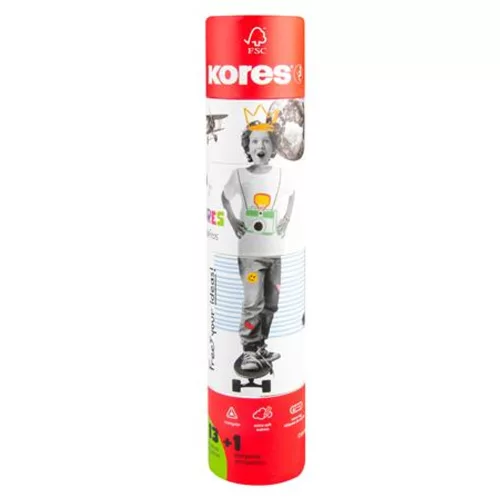 Színes ceruza készlet, háromszögletű, 1 grafittal, 1 hegyezővel, KORES "KOLORES Twist & Turn", 