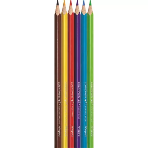 Színes ceruza készlet, háromszögletű, MAPED "Color`Peps Star", 6 különböző szín
