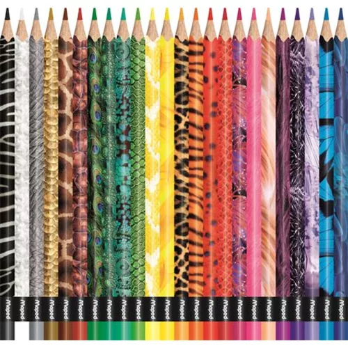 Színes ceruza készlet, háromszögletű, MAPED "Color`Peps Animal", 24 különböző szín