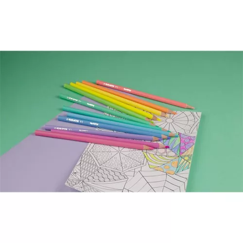 Színes ceruza készlet, háromszögletű, KORES "Kolores Pastel", 12 pasztell szín
