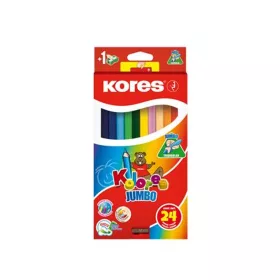   Színes ceruza készlet, háromszögletű, jumbo, KORES "Kolores Jumbo", 24 különböző szín