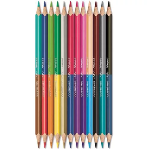 Színes ceruza készlet, kétvégű, háromszögletű, MAPED "Color`Peps Duo", 24 különböző szín