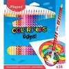 Színes ceruza készlet, háromszögletű, radírozható, MAPED "Color'Peps Oops", 24 különböző szín