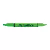 Szövegkiemelő, 1,0/4,0 mm, kétvégű, FLEXOFFICE "HL01", zöld