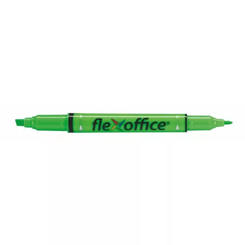 Szövegkiemelő, 1,0/4,0 mm, kétvégű, FLEXOFFICE "HL01", zöld