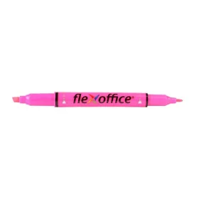   Szövegkiemelő, 1,0/4,0 mm, kétvégű, FLEXOFFICE "HL01", rózsaszín
