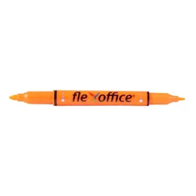   Szövegkiemelő, 1,0/4,0 mm, kétvégű, FLEXOFFICE "HL01", narancs