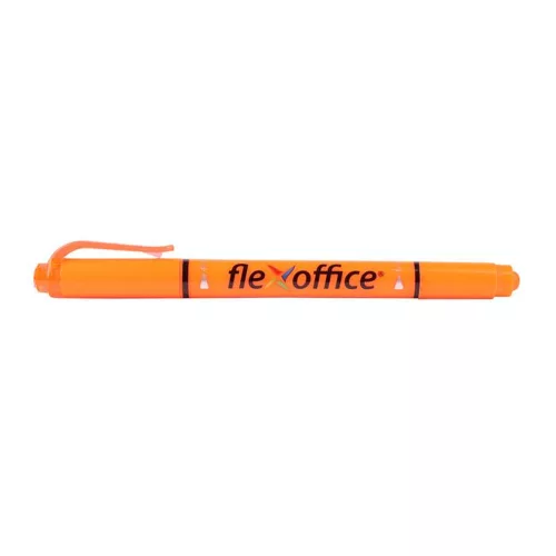 Szövegkiemelő, 1,0/4,0 mm, kétvégű, FLEXOFFICE "HL01", narancs