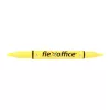 Szövegkiemelő, 1,0/4,0 mm, kétvégű, FLEXOFFICE "HL01", sárga