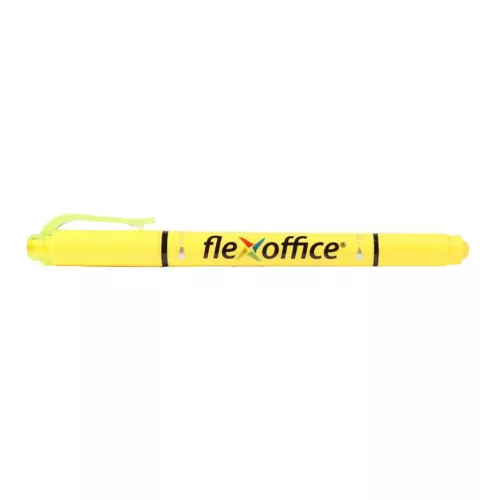 Szövegkiemelő, 1,0/4,0 mm, kétvégű, FLEXOFFICE "HL01", sárga
