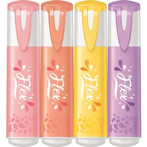 Szövegkiemelő készlet,, 1-5 mm, MAPED "Fluo Peps Flex Pastel", pasztell szín,  vegyes készlet -