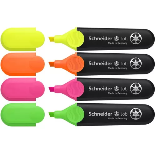 Szövegkiemelő készlet, 1-5 mm, SCHNEIDER "Job 150", 4 különböző szín - 4db