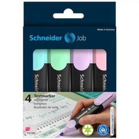   Szövegkiemelő készlet, 1-5 mm, SCHNEIDER "Job Pastel", 4 különböző pasztell szín - 4db