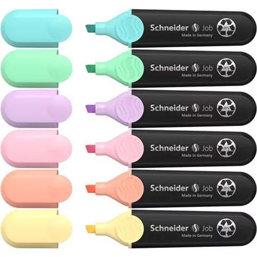 Szövegkiemelő készlet, 1-5 mm, SCHNEIDER "Job Pastel", 6 különböző pasztell szín - 6db