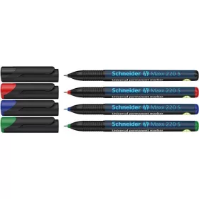   Alkoholos marker készlet, OHP, 0,4 mm, SCHNEIDER "Maxx 220 S", 4 különböző szín