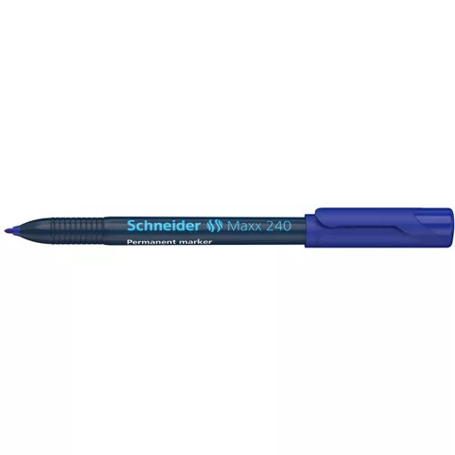 Alkoholos marker, 1-2 mm, kúpos, SCHNEIDER "Maxx 240", kék