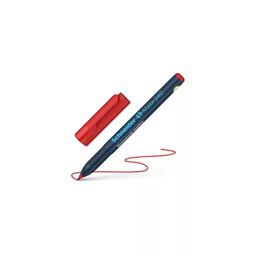 Alkoholos marker, 1-2 mm, kúpos, SCHNEIDER "Maxx 240", piros