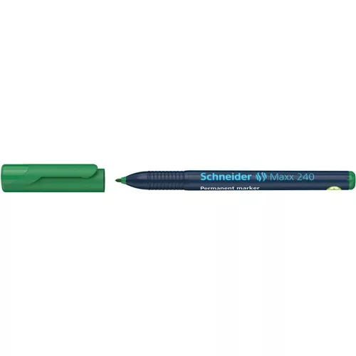 Alkoholos marker, 1-2 mm, kúpos, SCHNEIDER "Maxx 240", zöld