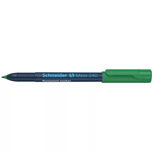 Alkoholos marker, 1-2 mm, kúpos, SCHNEIDER "Maxx 240", zöld