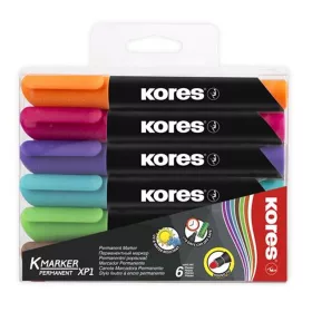   Alkoholos marker, 3-5 mm, kúpos, KORES "K-Marker", 6 különböző szín