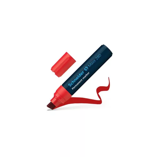 Alkoholos marker, 4-12 mm, vágott, SCHNEIDER "Maxx 280", piros
