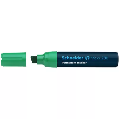 Alkoholos marker, 4-12 mm, vágott, SCHNEIDER "Maxx 280", zöld