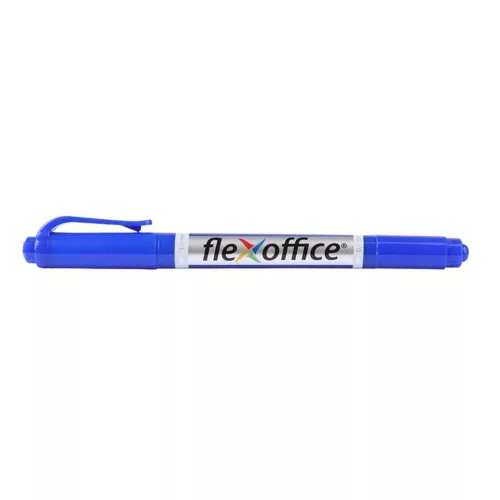 Alkoholos marker, 0,4/1,0 mm, kúpos, kétvégű, FLEXOFFICE "PM01", kék