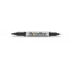 Alkoholos marker, 0,4/1,0 mm, kúpos, kétvégű, FLEXOFFICE "PM01", fekete