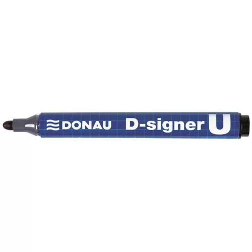 Alkoholos marker, 2-4 mm, kúpos, DONAU "D-signer U", fekete